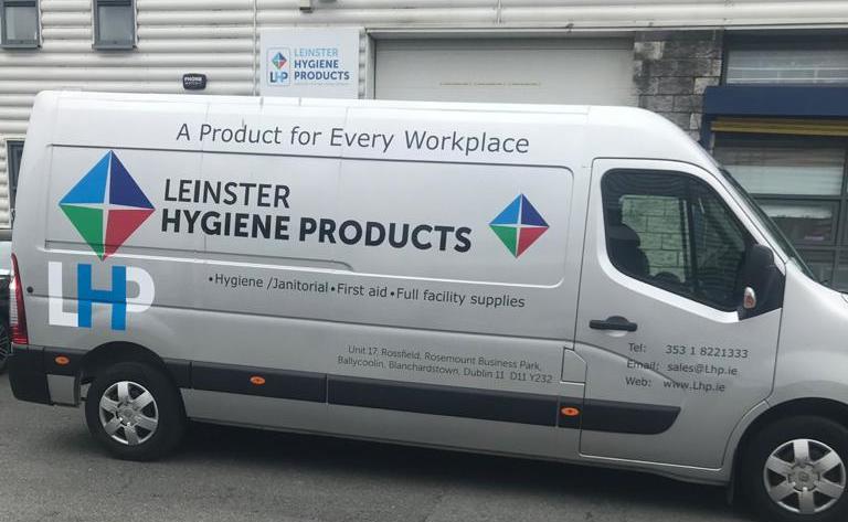 Leinster Hygiene Products new van wrap, side view