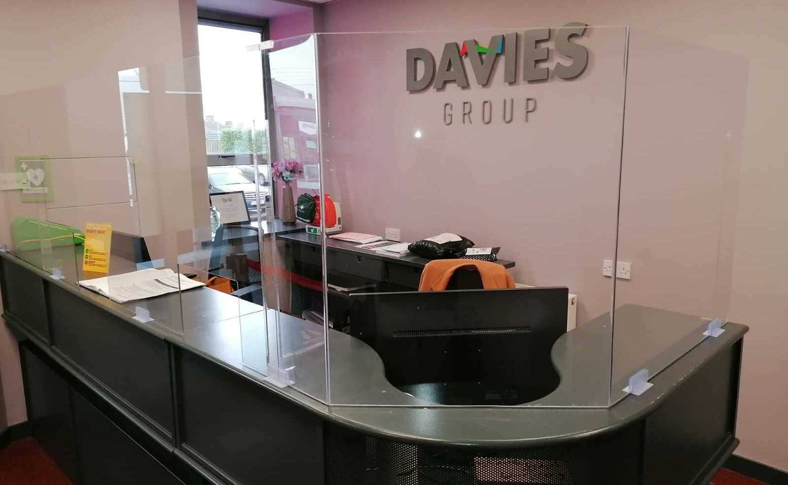 Inyernal reception sign  for the Davis Group